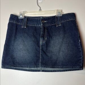 Hollister Low Rise 100% Cotton Blue Denim Skirt Size 11 W30